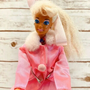 MATTEL BARBIE Doll Pink Jacket Skirt Dress 12" Tall Long Blonde Hair Blue Eyes